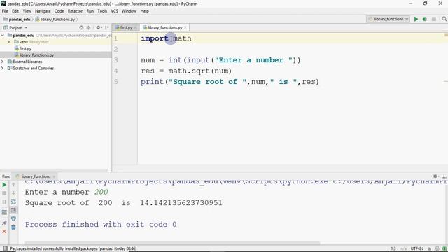 Using library functions in Python | Import built in library | class XII Comp.Sc.