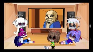 Реакция персонажей UNDERTALE на битву санса против фриск