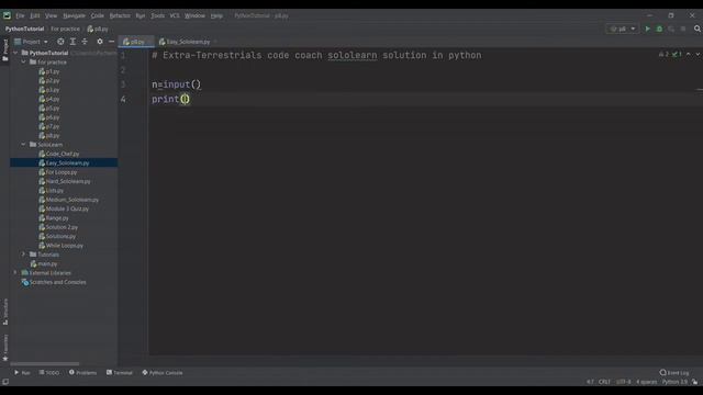 Extra-Terrastrials code_coach solution using python || sololearn смотреть онлайн