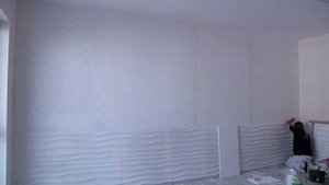 установка 3D панели из гипса