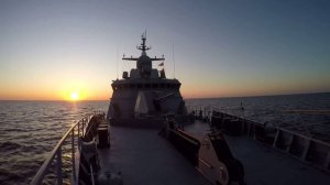 Корабли Балтийского флота в ходе учения разыграли артиллерийский бой в Балтийском море