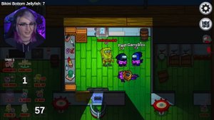 Escaping from EVIL Spongebob in Among Us!