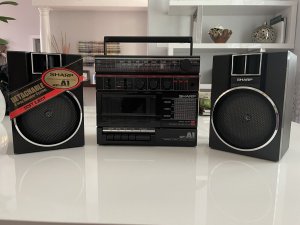 VINTAGE Sharp GF-A1 Tape Recording Black Boombox-1984 год ЯПОНИЯ