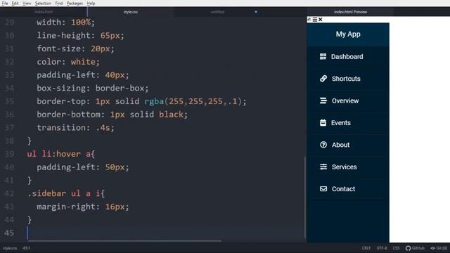 Сайдбар html и css/Sidebar menu in html and css смотреть онлайн
