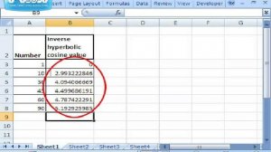 How to Use ACOSH Function & Formula Microsoft Excel 2007