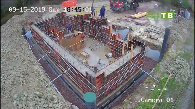 Цокольный фундамент с бассейном и купелью в Узигонтах смотреть онлайн