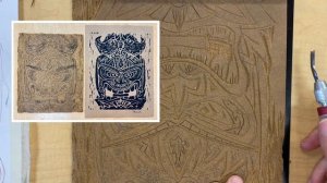 Art Lesson Demo: Tiki Carving on Linoleum PART 2