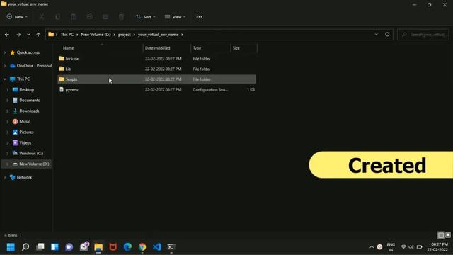 creating virtual environment in python | django | windows 11| 2022#python #programming #virtual env