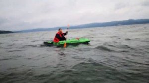 Kayak Challenger K1 in stormy lake