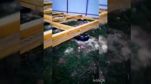 Моя дача, строительство бани из бруса своими руками, фундамент из покрышек. ОГОРОДЫ.Участок с нуля