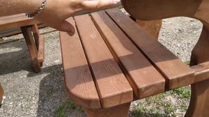 Обзор на комплект садовой мебели из дерева