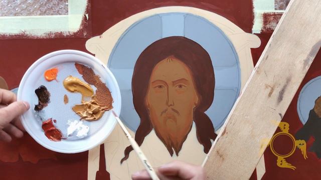 НАПИСАННЯ ІКОНИ / СПАС НЕРУКОТВОРНИЙ / 008 #іконопис #goldenpaints смотреть онлайн