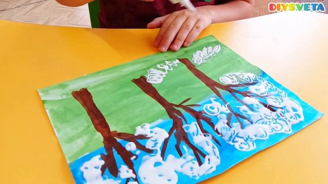 Интересная идея для рисования. Нетрадиционные техники #видеоуроки #изо #какнарисовать #осень смотреть онлайн