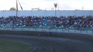 14-й заезд. Турбина - Мега-Лада. Жуткое падение гонщиков с перелетом мотоцикла на зрителей