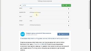 База кроссов автозапчастей
