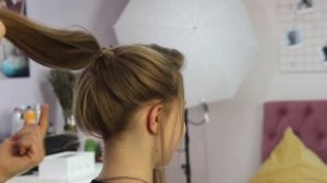 Высокий пучок на длинные волосы. Messy Bun for long hair