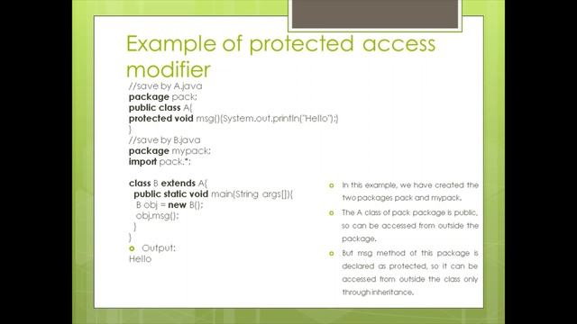 JAVA ACCESS MODIFIERS смотреть онлайн