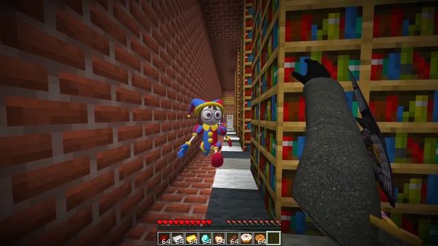 TV MAN STUCK in SCHOOL With POMNI in Minecraft!