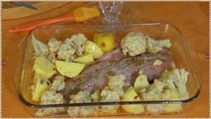 Горбуша со сметаной и сыром. Красная рыба в духовке с овощами.