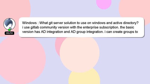 Windows : What git server solution to use on windows and active directory? смотреть онлайн