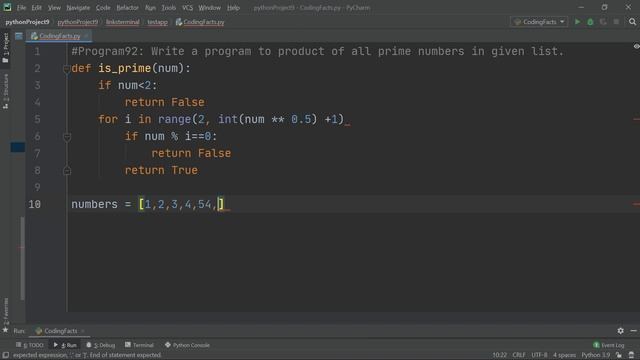 Product Of Prime Numbers From List | Program 92 | Solutions For Python 100 Exercises | CodingFacts
