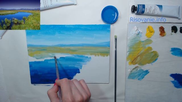 Пейзаж с рекой | Пошаговый урок по живописи маслом смотреть онлайн