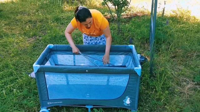 Сборка манежа Kinderkraft Joy Blue смотреть онлайн