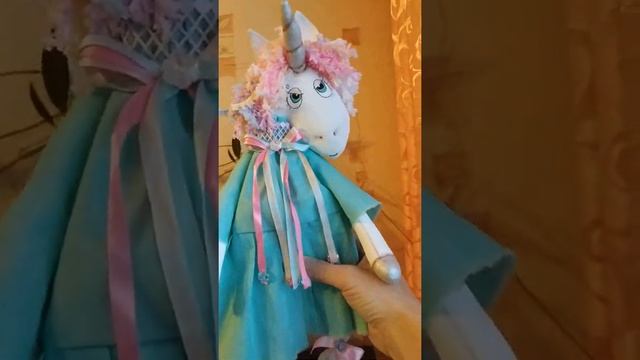 Текстильная лошадка. Грунтованный текстиль. Единорожка  Бэллочка.