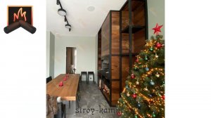 Этапы установки дровяной топки-гриля  Hergom H-04\100 Asador в стенной шкаф-стелаж, отделка панелями