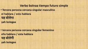 verbo bolna tiempo futuro simple