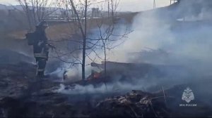 22 пала травы потушили 28 апреля в Красноярском крае. Видео: МЧС Красноярского края.
