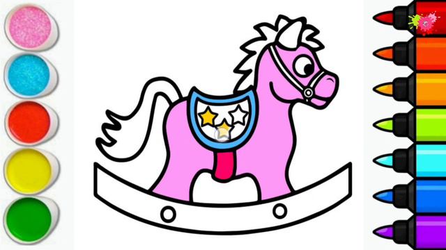 Rocking Horse Drawing For Kids | Learn To Draw Rocking Horse, Drawing, Colouring For Kids Easy !! смотреть онлайн
