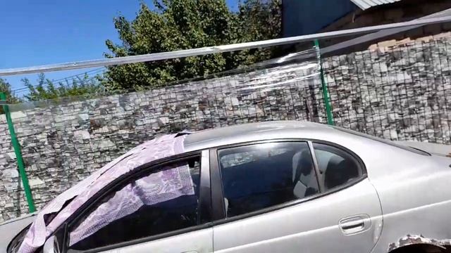 Готовлю автомобиль к покраске. Делаю простейший навес  для покраски. Устанавливаю каркас.