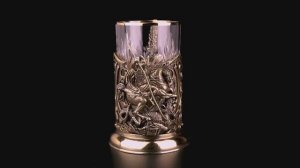 Подстаканник Георгий победоносец премиум (Латунь, хрусталь)