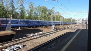 Электровоз ЧС7-009 (ТЧЭ-18) со скорым поездом "Славянский экспресс" № 004Б Брест - Москва.