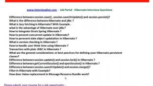 InterviewDot com Job Portal Hibernate Interview Questions