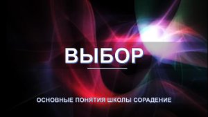 Выбор - основные понятия школы Сорадение. Развитие в Соразмерности.