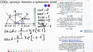 Синус косинус тангенс и котангенс углов от 0 до 180 градусов.
