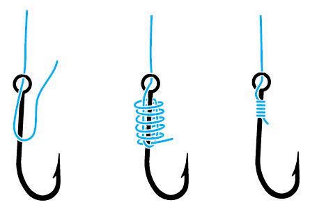 Как правильно завязать крючок на леску для ловли рыбы схема