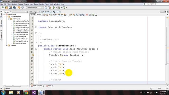 Get SubSet from TreeSet in Java Netbeans смотреть онлайн