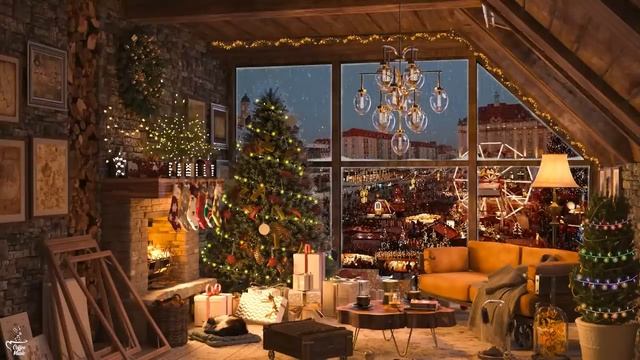 Warm Intrumental Christmas Jazz Music for Relax, Study ? A Christmas Ambience by a Cozy Fireplace ? смотреть онлайн