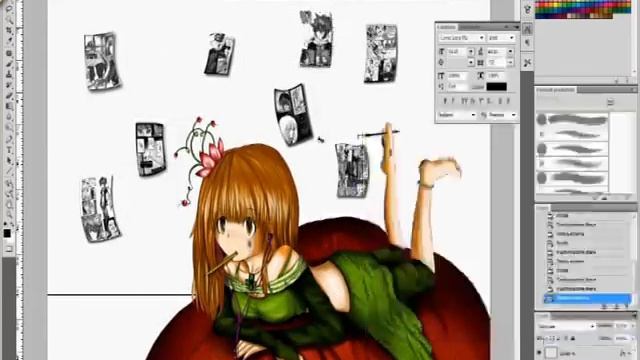 Speed painting tutorial paint tool sai e photoshop CS5 :) girl manga смотреть онлайн