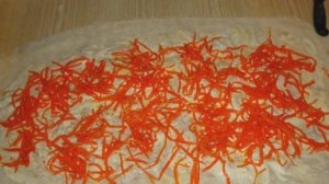 Лаваш с корейской морковкой и ветчиной