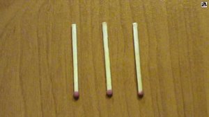 Головоломка шутка со спичками. Сделайте из трех четыре, ломать нельзя