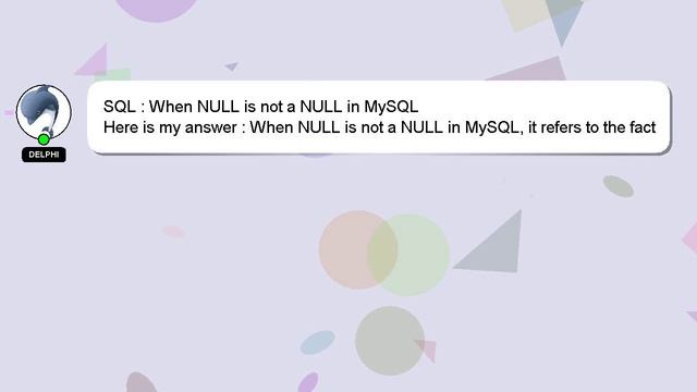 SQL : When NULL is not a NULL in MySQL