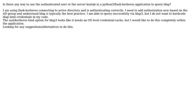 Python Ldap Search With Flask-kerberos Credentials