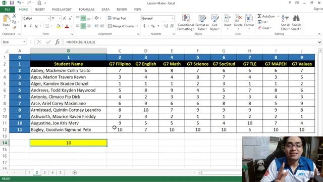 THE INDEX FUNCTION | Excel for Teachers | Carlo Excels смотреть онлайн