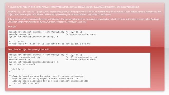When I remove 1 object from ArrayList in Java. What happen next?