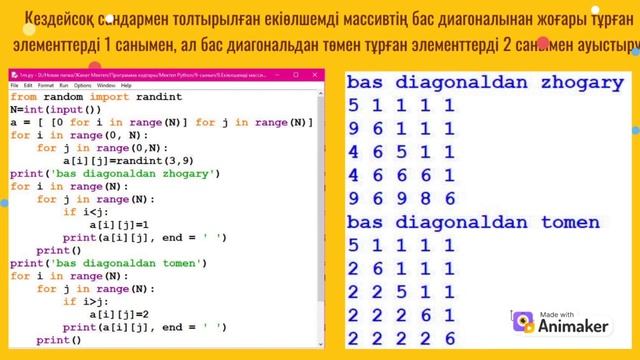 python #22 Екі өлшемді массивтер