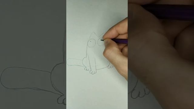 Как нарисовать кота с миской